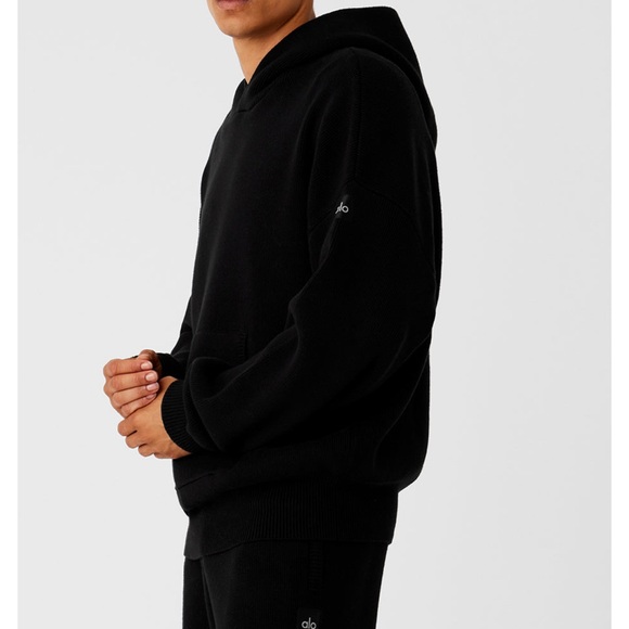 ALO - Unisex Scholar Hooded Sweater - Black - Medium - Picture 11 of 13